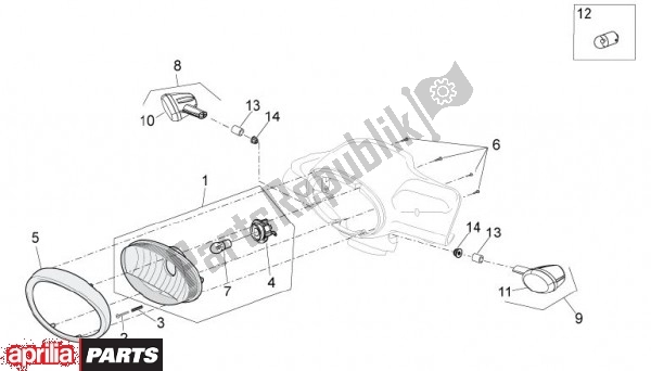 Todas las partes para Faro de Aprilia Scarabeo 4T 4V 61 50 2010