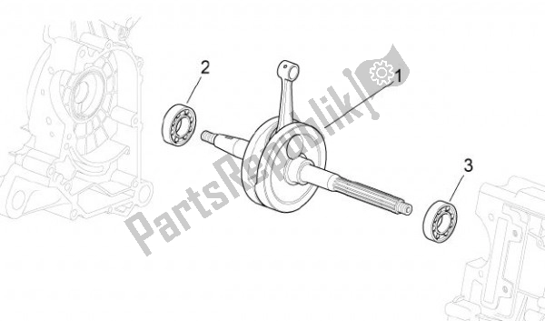 Alle onderdelen voor de Krukas van de Aprilia Scarabeo 4T 4V 61 50 2010