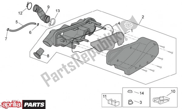 All parts for the Air Cleaner of the Aprilia Scarabeo 4T 4V 61 50 2010