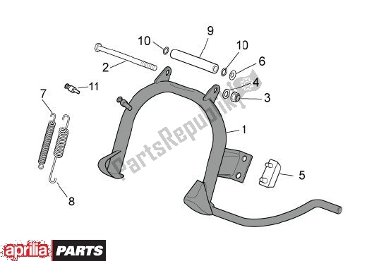 All parts for the Center Stand of the Aprilia Scarabeo 4T 4V 61 50 2010