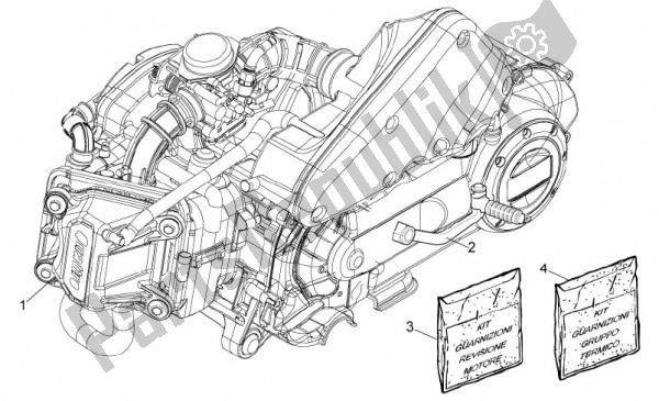 Alle onderdelen voor de Motor van de Aprilia Scarabeo 4T 4V 61 50 2010