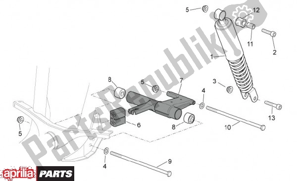 Todas las partes para Amortiguador Trasero de Aprilia Scarabeo 4T 4V 61 50 2010