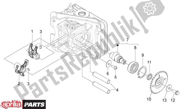 All parts for the Schommelhefboom Houder of the Aprilia Scarabeo 4T 4V 61 50 2010