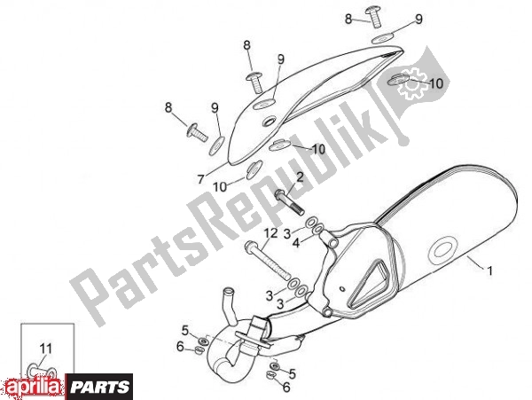 Toutes les pièces pour le échappement du Aprilia Scarabeo 4T 4V 61 50 2010