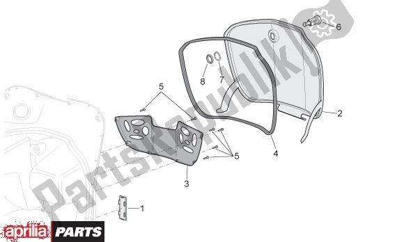 All parts for the Bagagevakklap of the Aprilia Scarabeo 4T 4V NET 65 50 2009