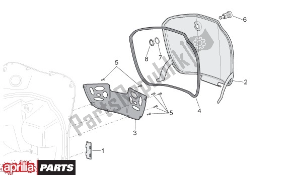 Todas as partes de Bagagevakklap do Aprilia Scarabeo 4T 4V NET 65 50 2009