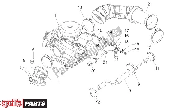 All parts for the Carburettor of the Aprilia Scarabeo 4T 4V NET 65 50 2009