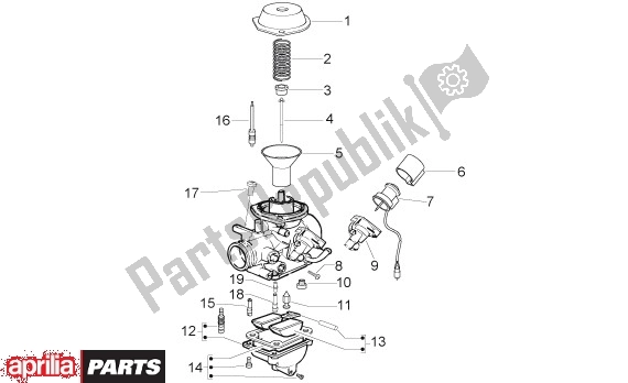 Alle onderdelen voor de Carburateurcomponenten van de Aprilia Scarabeo 4T 4V NET 65 50 2009