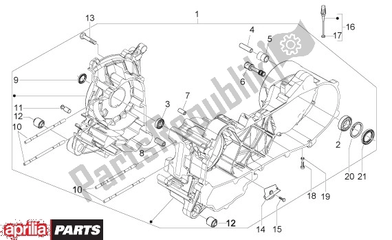 Toutes les pièces pour le Carter du Aprilia Scarabeo 4T 4V NET 65 50 2009