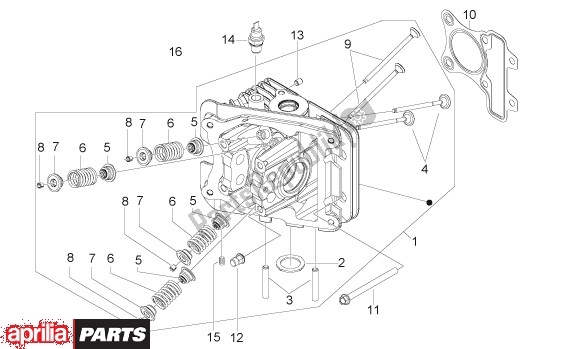 Toutes les pièces pour le Culasse du Aprilia Scarabeo 4T 4V NET 65 50 2009