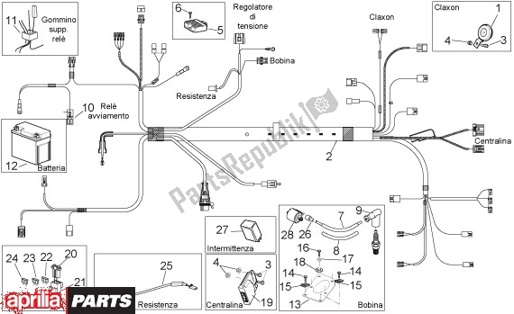 Toutes les pièces pour le Elektrische Installatie du Aprilia Scarabeo 4T 4V NET 65 50 2009