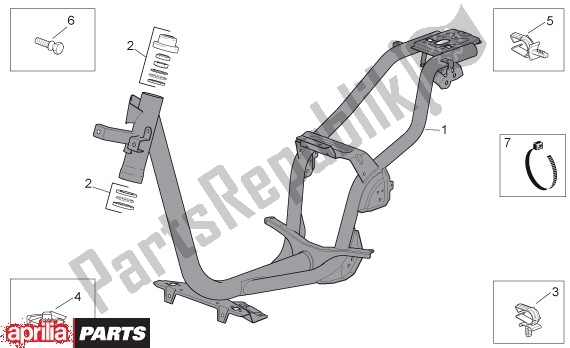 All parts for the Frame of the Aprilia Scarabeo 4T 4V NET 65 50 2009