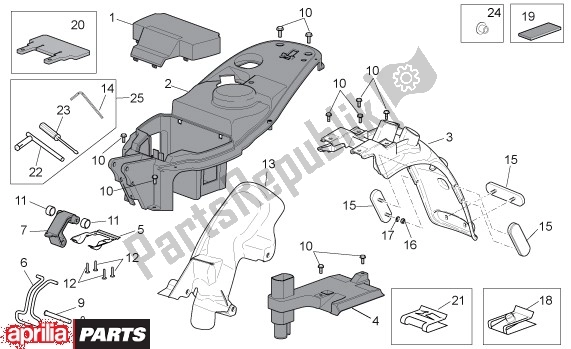 All parts for the Helmbak of the Aprilia Scarabeo 4T 4V NET 65 50 2009