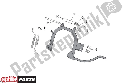 All parts for the Center Stand of the Aprilia Scarabeo 4T 4V NET 65 50 2009