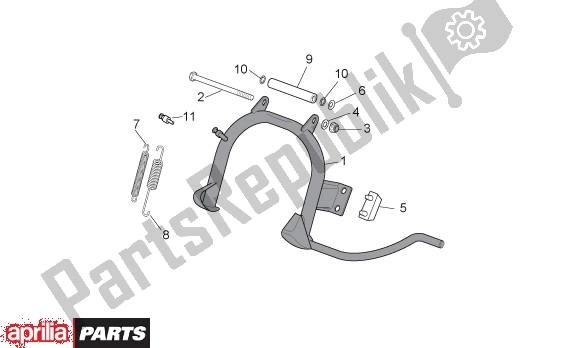 Todas las partes para Soporte Central de Aprilia Scarabeo 4T 4V NET 65 50 2009