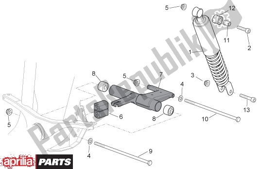 Toutes les pièces pour le Amortisseur Arrière du Aprilia Scarabeo 4T 4V NET 65 50 2009