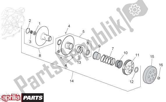 Tutte le parti per il Secundaire Poelie del Aprilia Scarabeo 4T 4V NET 65 50 2009