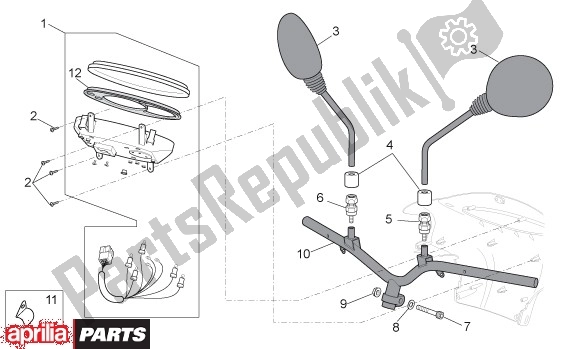 Toutes les pièces pour le Stuur Tacho du Aprilia Scarabeo 4T 4V NET 65 50 2009