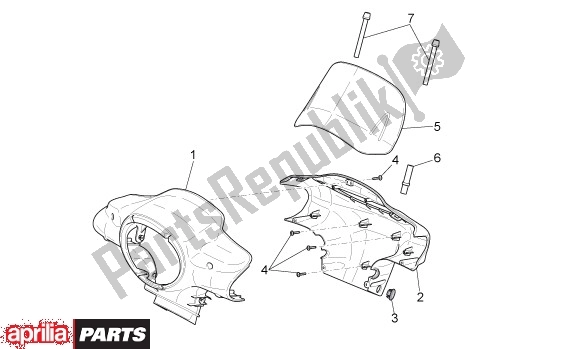 Todas as partes de Stuurafdekking do Aprilia Scarabeo 4T 4V NET 65 50 2009