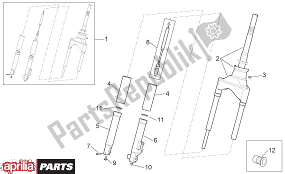 Wszystkie części do Telescoopvork Aprilia Scarabeo 4T 4V NET 65 50 2009