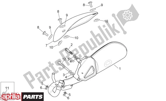 Alle Teile für das Auspuff des Aprilia Scarabeo 4T 4V NET 65 50 2009