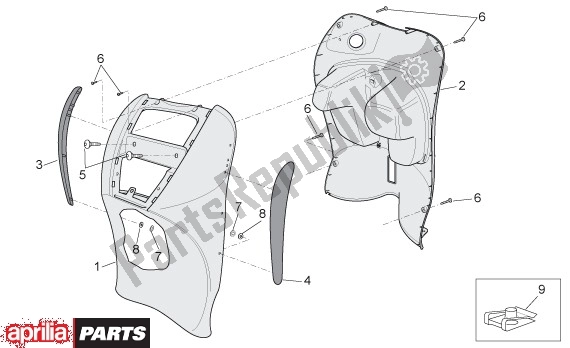 Wszystkie części do Voorscherm Aprilia Scarabeo 4T 4V NET 65 50 2009