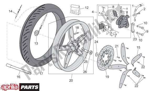 Wszystkie części do Przednie Ko? O Aprilia Scarabeo 4T 4V NET 65 50 2009