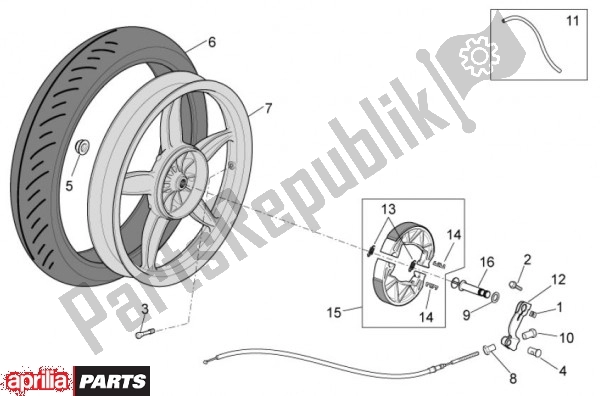 All parts for the Rear Wheel of the Aprilia Scarabeo 4T 4V NET 73 50 2010
