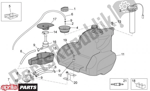 Alle onderdelen voor de Benzinetank van de Aprilia Scarabeo 4T 4V NET 73 50 2010