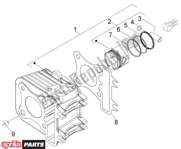 Wszystkie części do Cylinder Aprilia Scarabeo 4T 4V NET 73 50 2010