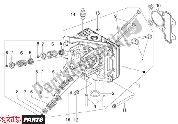 Tutte le parti per il Testata del Aprilia Scarabeo 4T 4V NET 73 50 2010