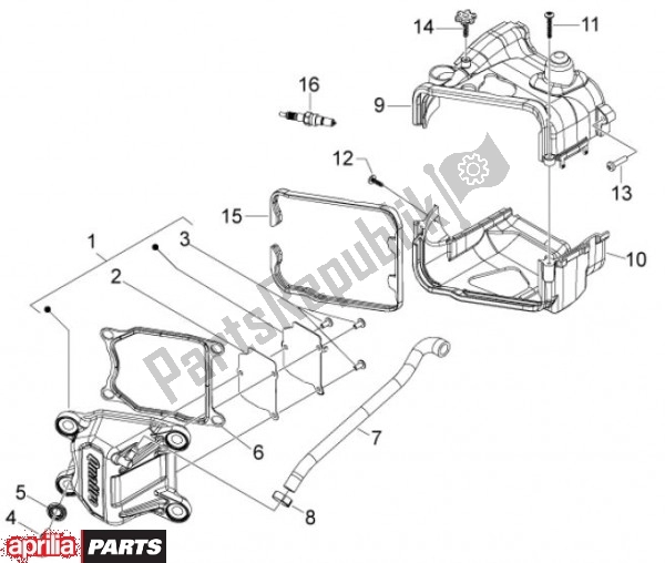 Alle onderdelen voor de Cilinderkopdeksel van de Aprilia Scarabeo 4T 4V NET 73 50 2010