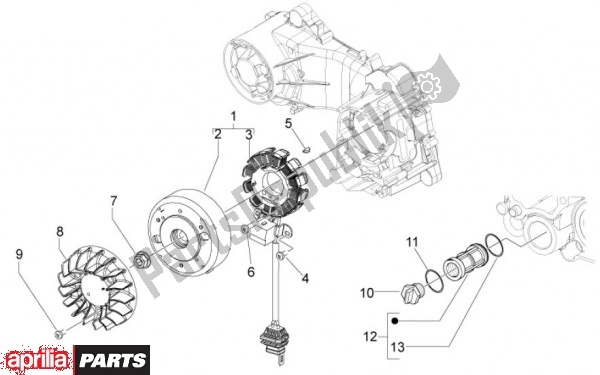 All parts for the Alternator of the Aprilia Scarabeo 4T 4V NET 73 50 2010