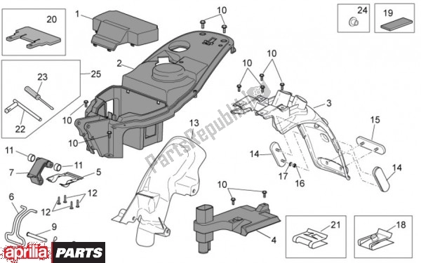 Toutes les pièces pour le Helmbak du Aprilia Scarabeo 4T 4V NET 73 50 2010