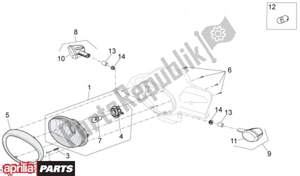 Todas las partes para Faro de Aprilia Scarabeo 4T 4V NET 73 50 2010