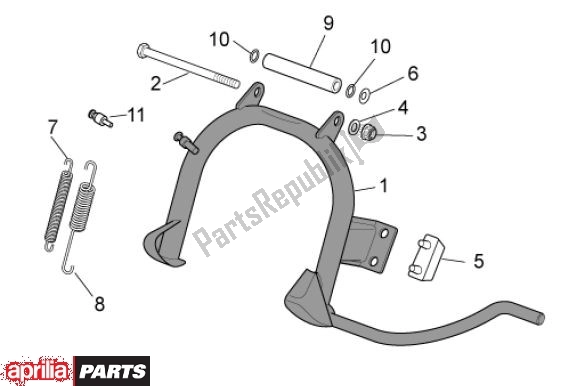 All parts for the Center Stand of the Aprilia Scarabeo 4T 4V NET 73 50 2010