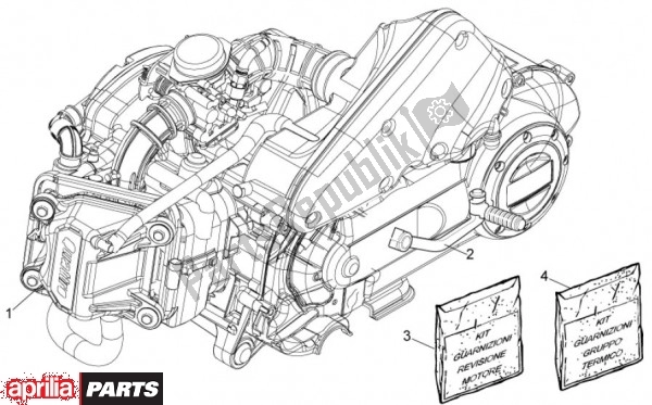 All parts for the Engine of the Aprilia Scarabeo 4T 4V NET 73 50 2010