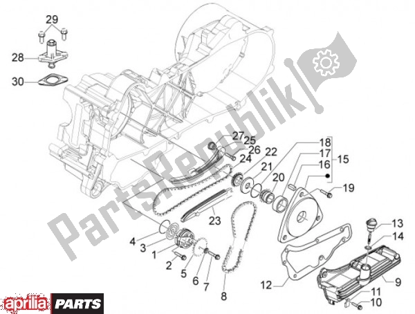 All parts for the Oil Pump of the Aprilia Scarabeo 4T 4V NET 73 50 2010