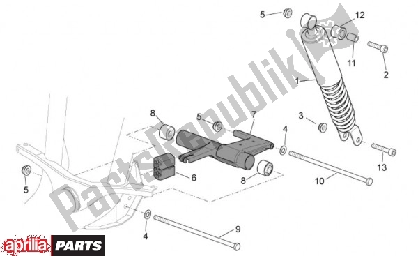 Wszystkie części do Tylny Amortyzator Aprilia Scarabeo 4T 4V NET 73 50 2010