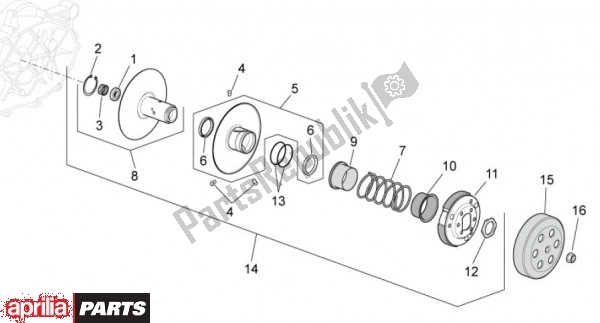 Alle Teile für das Secundaire Poelie des Aprilia Scarabeo 4T 4V NET 73 50 2010