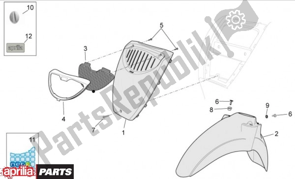 All parts for the Fender of the Aprilia Scarabeo 4T 4V NET 73 50 2010
