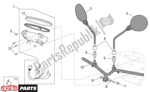 All parts for the Handlebar of the Aprilia Scarabeo 4T 4V NET 73 50 2010