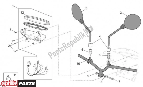 All parts for the Handlebar of the Aprilia Scarabeo 4T 4V NET 73 50 2010