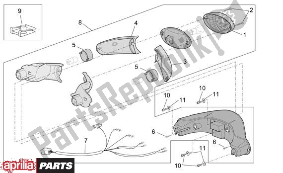 All parts for the Taillight of the Aprilia Scarabeo 4T 565 50 2002 - 2006