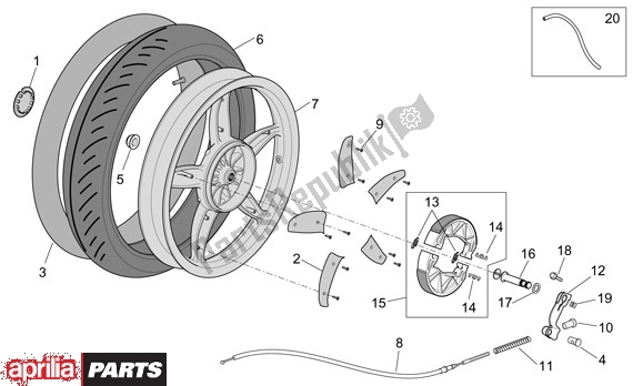 All parts for the Rear Wheel of the Aprilia Scarabeo 4T 565 50 2002 - 2006