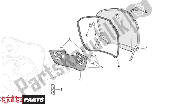 All parts for the Bagagevakklap of the Aprilia Scarabeo 4T 565 50 2002 - 2006