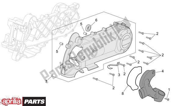 All parts for the Behuizingsdeksel of the Aprilia Scarabeo 4T 565 50 2002 - 2006