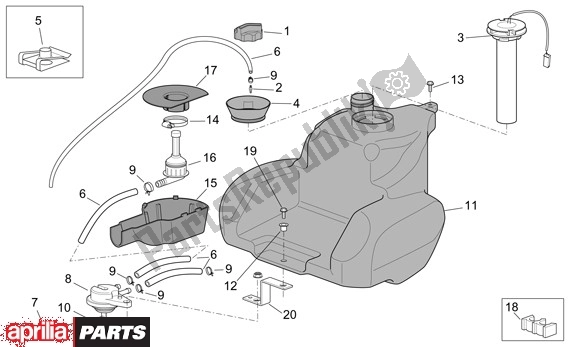 All parts for the Fuel Tank of the Aprilia Scarabeo 4T 565 50 2002 - 2006