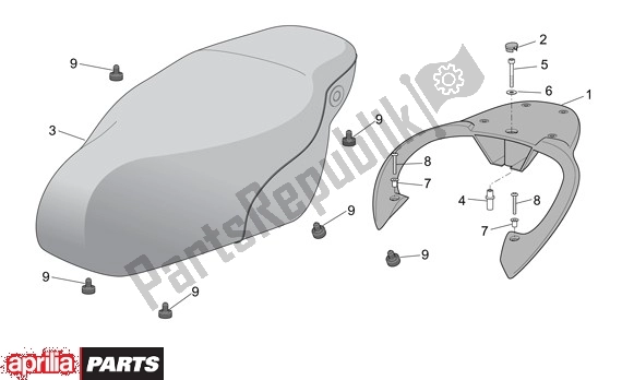 All parts for the Buddyseat of the Aprilia Scarabeo 4T 565 50 2002 - 2006