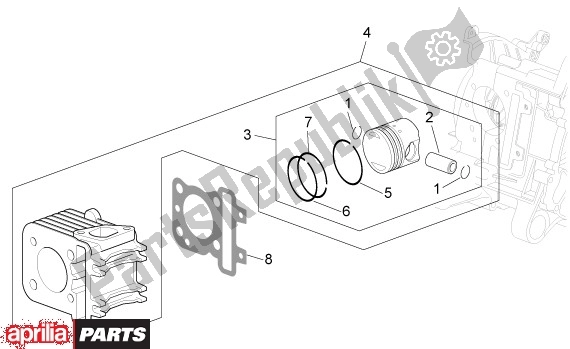 Alle Teile für das Zylinder des Aprilia Scarabeo 4T 565 50 2002 - 2006